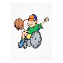 Wheel Chair Basketball Personalized Invite