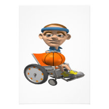 Wheel Chair Basketball Personalized Invites