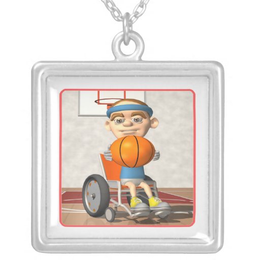 Wheel Chair Basketball Personalized Necklace