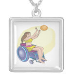 Wheel Chair Basketball Personalized Necklace