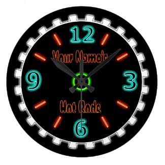 Wheel Cool Faux Neon (Personalized Wall Clock)