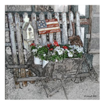 Wheelbarrow Flowers posters