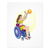 Wheelchair Basketball Girl Custom Invites