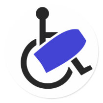 Wheelchair Bodyboarder Round Sticker