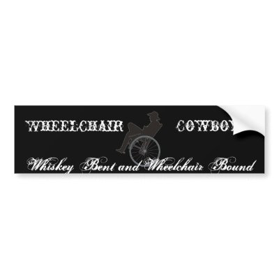 wheelchair cowboy bumper sticker by Hell_On_Wheels_