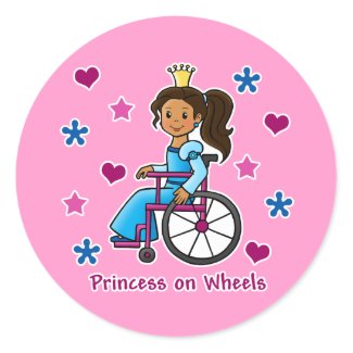Wheelchair Princess Stickers
