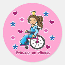Wheelchair Princess Sticker