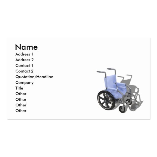 WheelchairBlueSeat073110, Name, Address 1, Addr... Business Card Template