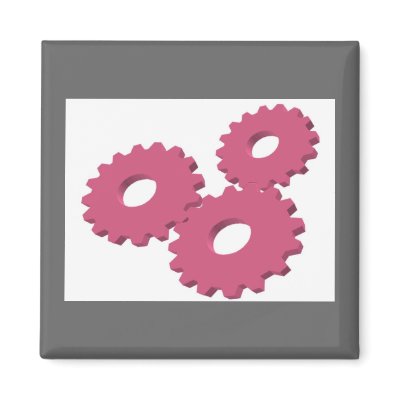Wheels of Cog Moving refrigerator magnet