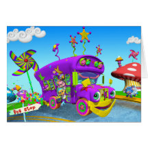 Wheels On The Bus Note Card