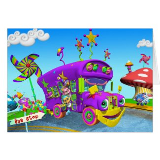 Wheels On The Bus Note Card