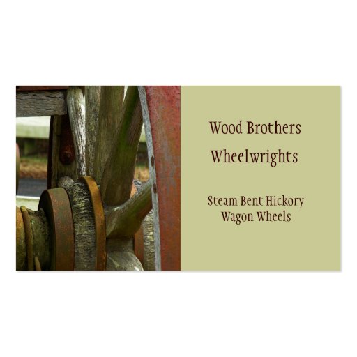 Wheelwright Wagon Wheel Business Card Template (front side)