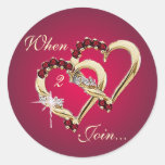 WHEN 2 HEARTS JOIN by SHRON SHARPE Round Sticker