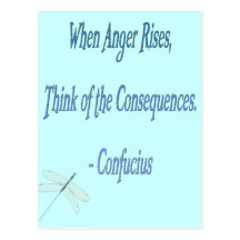*When Anger Rises...*- Confucius Quote Postcard