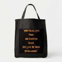 When Black Cats Prowl Trick or Treat Halloween Bag