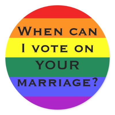 When can I vote on YOUR marriage? Sticker by rosethorne