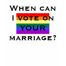 When can I vote on YOUR marriage? t-shirts
