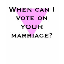 When can I vote on YOUR marriage? t-shirts