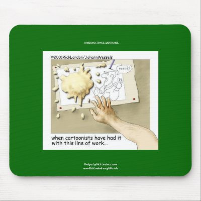 When Cartoonists Go Mad Funny Mouse Pad by beardiethor123