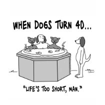When Dogs Turn 40 Ladies Petite T-Shirt