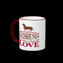 When God Created Dachshunds mugs