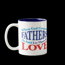 When God Created Fathers mugs