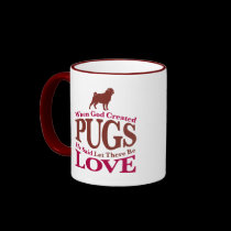When God Created Pugs mugs
