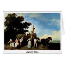 When Haymaking By Stubbs George Greeting Cards