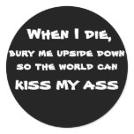 When I die bury me upside down sticker
