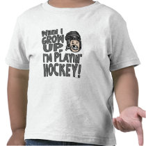 When I Grow Up I'm Playing Hockey Black Helmet Tee Shirts