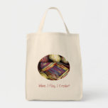 When I Play, I Crochet Tote Bag bags