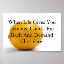 When life gives you lemons, i love chocolate print