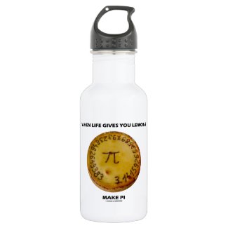 When Life Gives You Lemons Make Pi (Pie Humor) 18oz Water Bottle