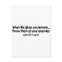 When Life Gives You Lemons Throw Them At Your.... postcards