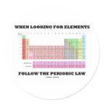 When Looking For Elements Follow The Periodic Law Round Stickers