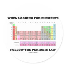 When Looking For Elements Follow The Periodic Law Round Stickers
