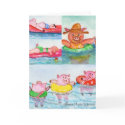 When Piglets Float  - Swimming Pigs cards