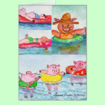 When Piglets Float  - Swimming Pigs cards