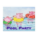 When Piglets Float  - Swimming Pigs postcards