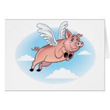 When Pigs Fly, Fun Happens Greeting Card
