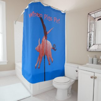 When Pigs Fly Funny, Whimsical Bathroom Decor