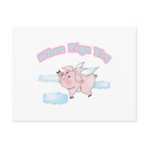 when pigs fly postcard