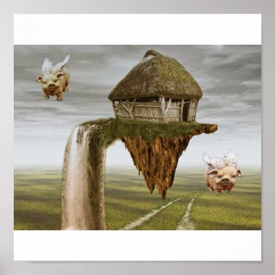 Pictures Of Pigs To Print. When Pigs fly Print by