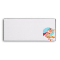 when pigs fly super hero flying piggy pig cartoon envelope