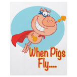 when pigs fly super hero flying piggy pig cartoon flyers