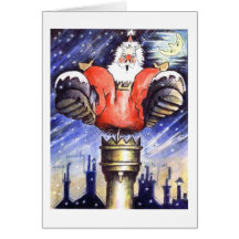 When Santa Got Stuck In The Chimney Greeting Cards