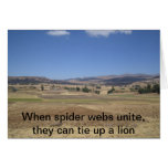When spider webs unite, they can tie up a lion card