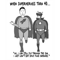 When Superheroes Turn 40 Ladies Petite T-Shirt
