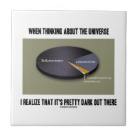 When Thinking Universe Realize It's Dark Out There Small Square Tile