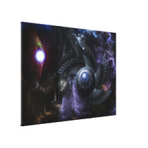 When Universes Collide Fractal Art Wrapped Canvas Stretched Canvas Prints